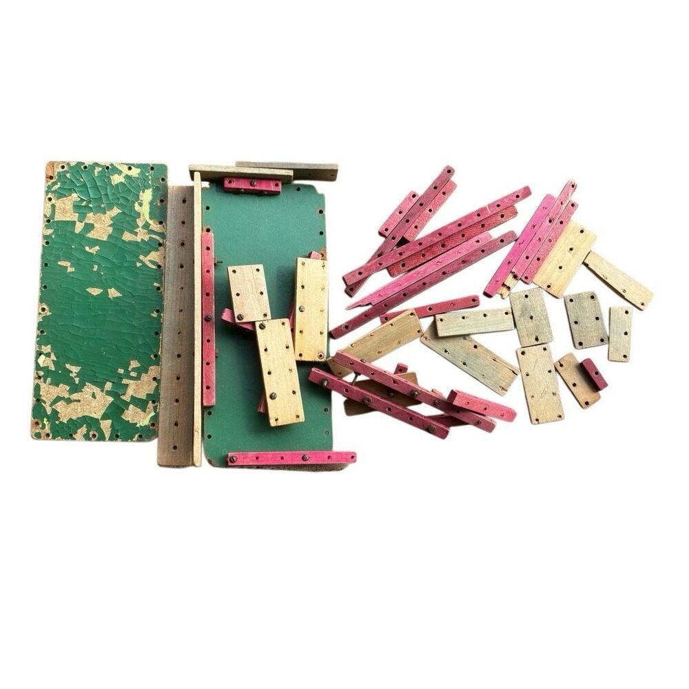 Vintage Antique ARKITOY Play Wood Lumber Construction Toy Lot Partial Set 1930s